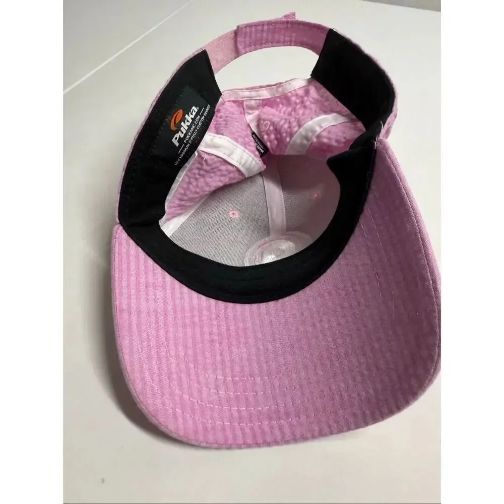 Pukka Adjustable Women's Embroidered Logo Golf Cap Hat Pink Cotton